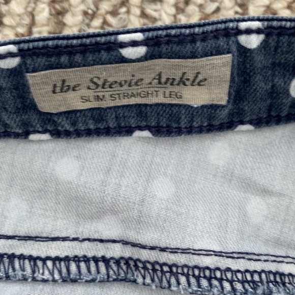 AG Adriano Goldschmied The Stevie Ankle Straight Leg Polka Dot Jeans, 28R - Picture 7 of 14